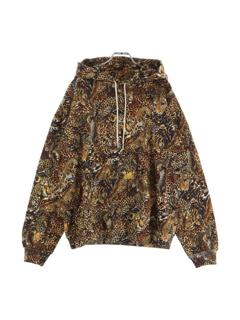 Celine Leopard Pullover Hoodie All Over Pattern Brown